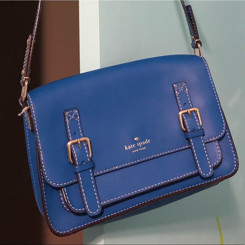 Royal Blue Leather Kate Spade Crossbody Bag - AVAILABLE